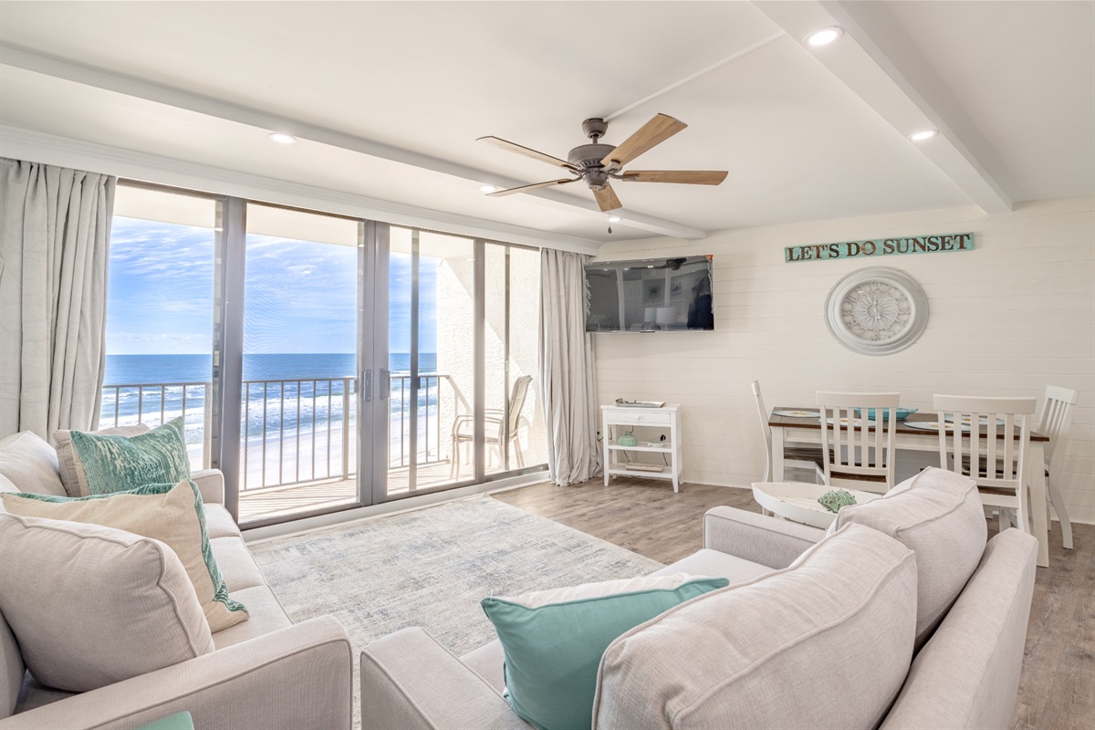 Living area with smart TV