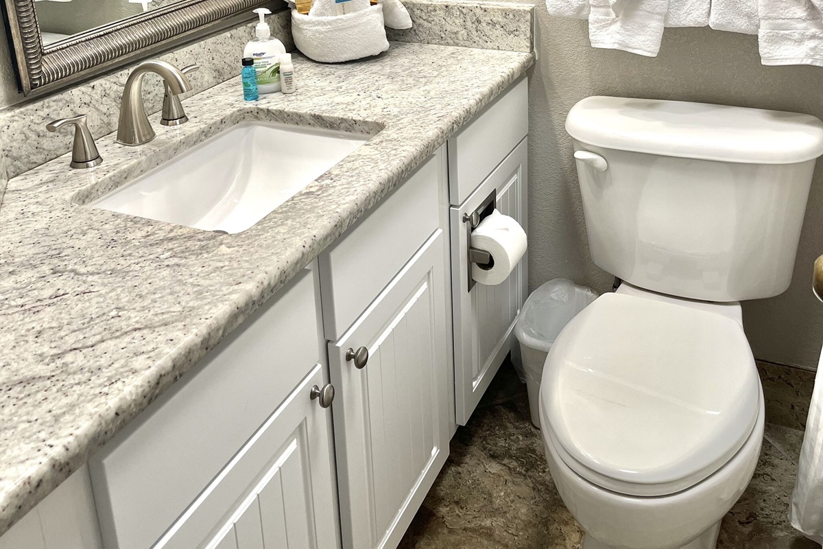 Second bathroom with tub/shower combo