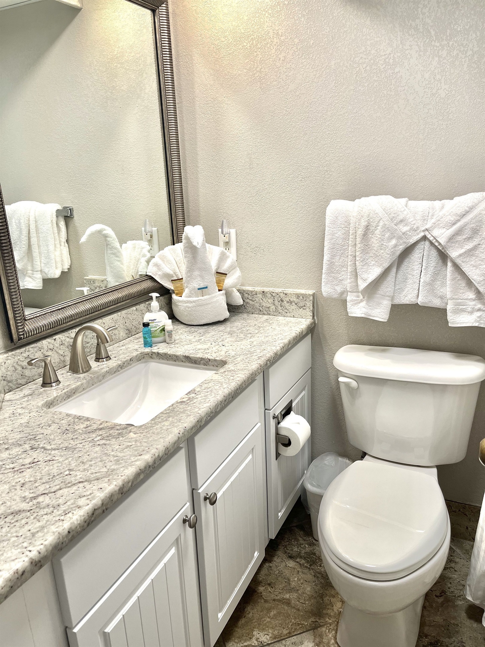 Second bathroom with tub/shower combo