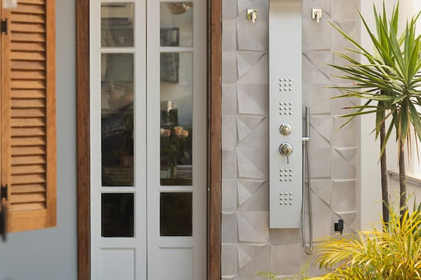Ultra modern outdoor shower!
