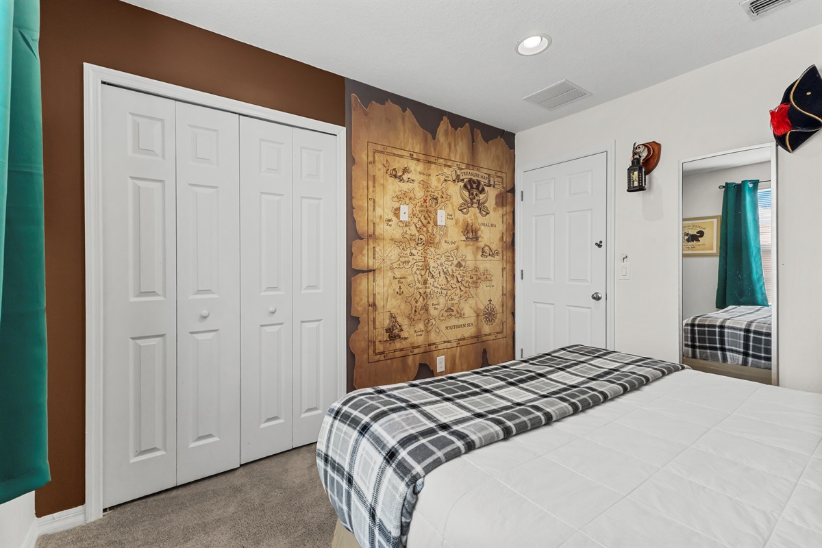 Closet in each bedroom should you need to hang up a Disney Princess Dress or your Jedi garb.