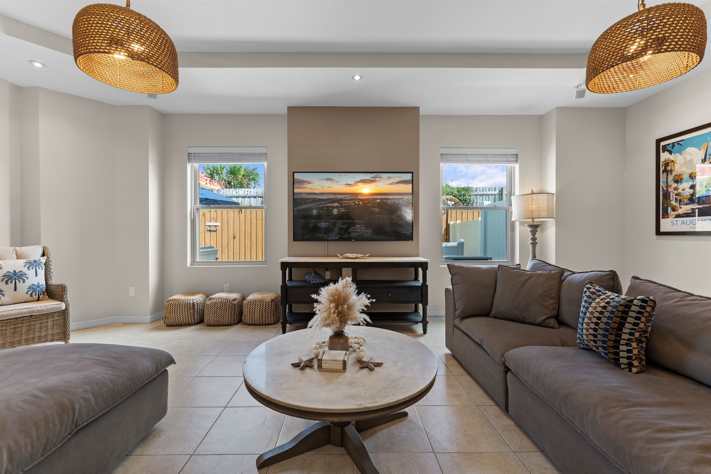 Ample seating options in the living room