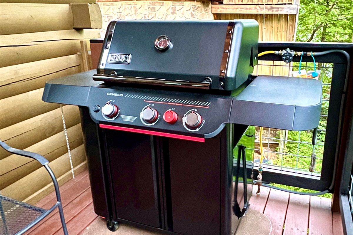 Natural gas grill on deck (main level)