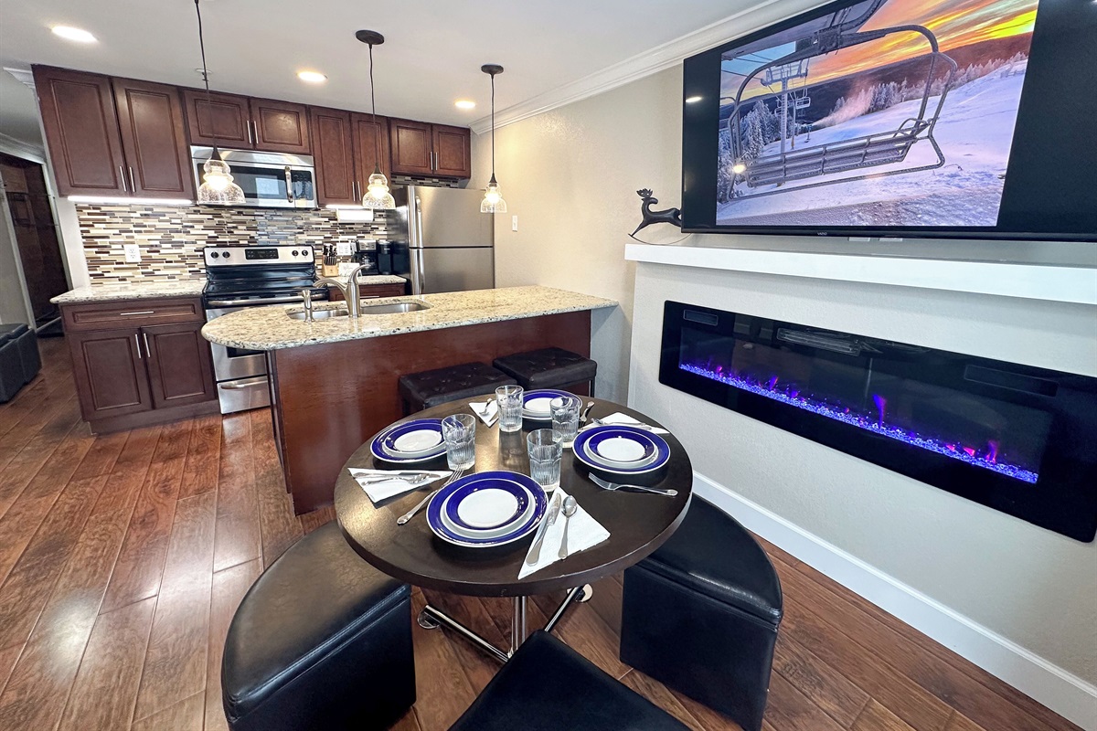 Coffee table pops up for a dining table options