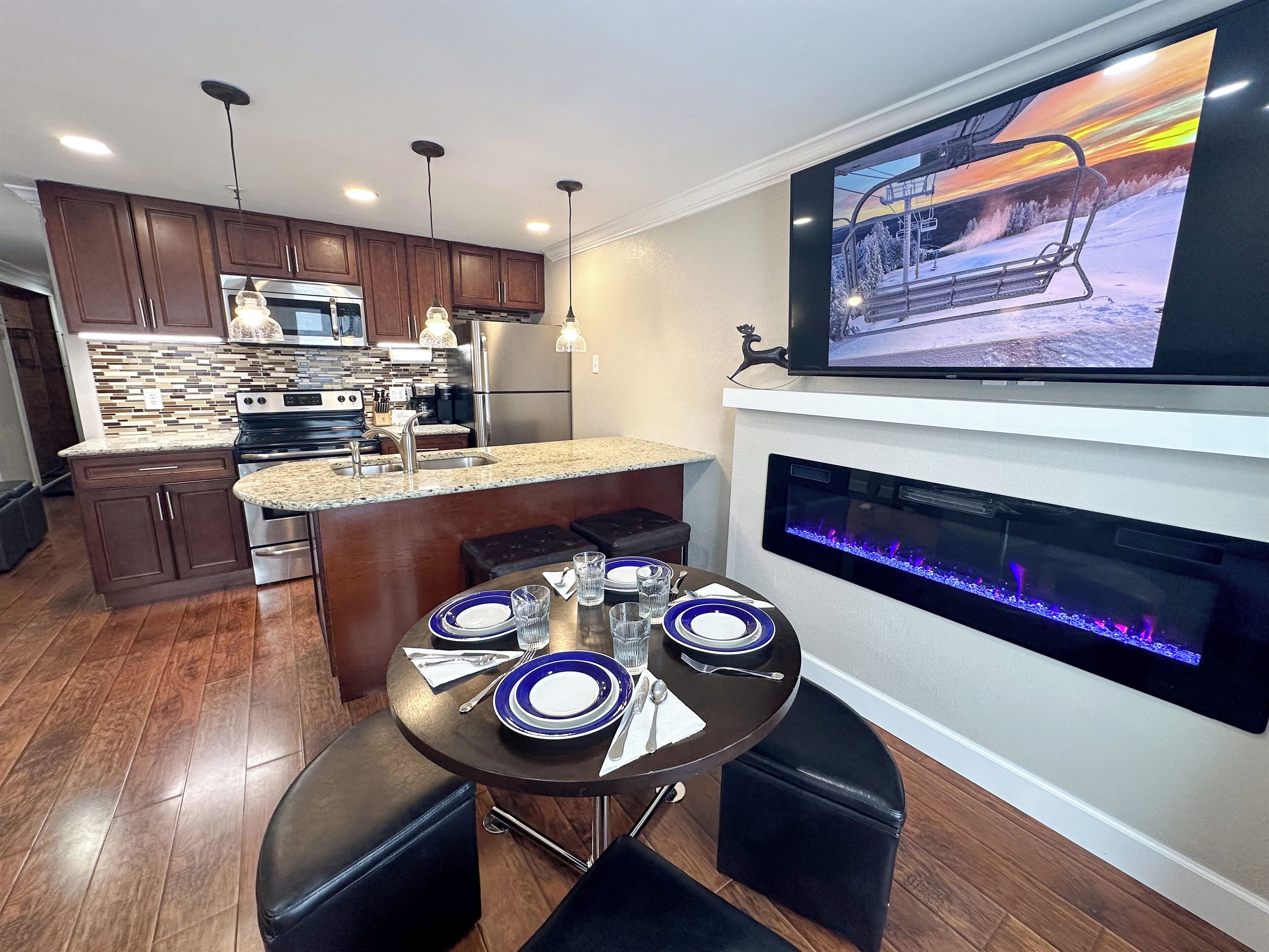 Coffee table pops up for a dining table options