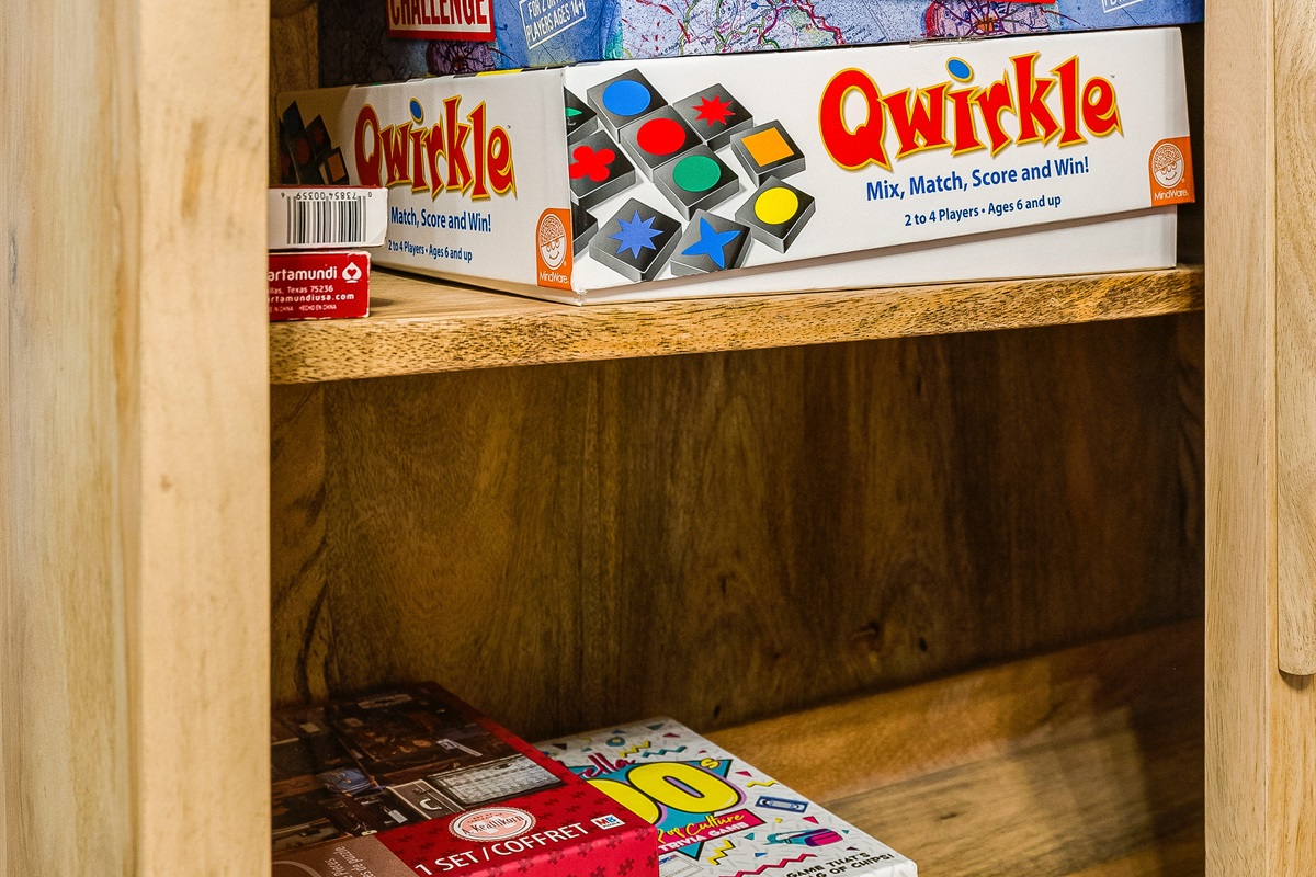 Family fun is built in — stocked with board games and activities for all ages. Rainy day or not, boredom isn’t an option here