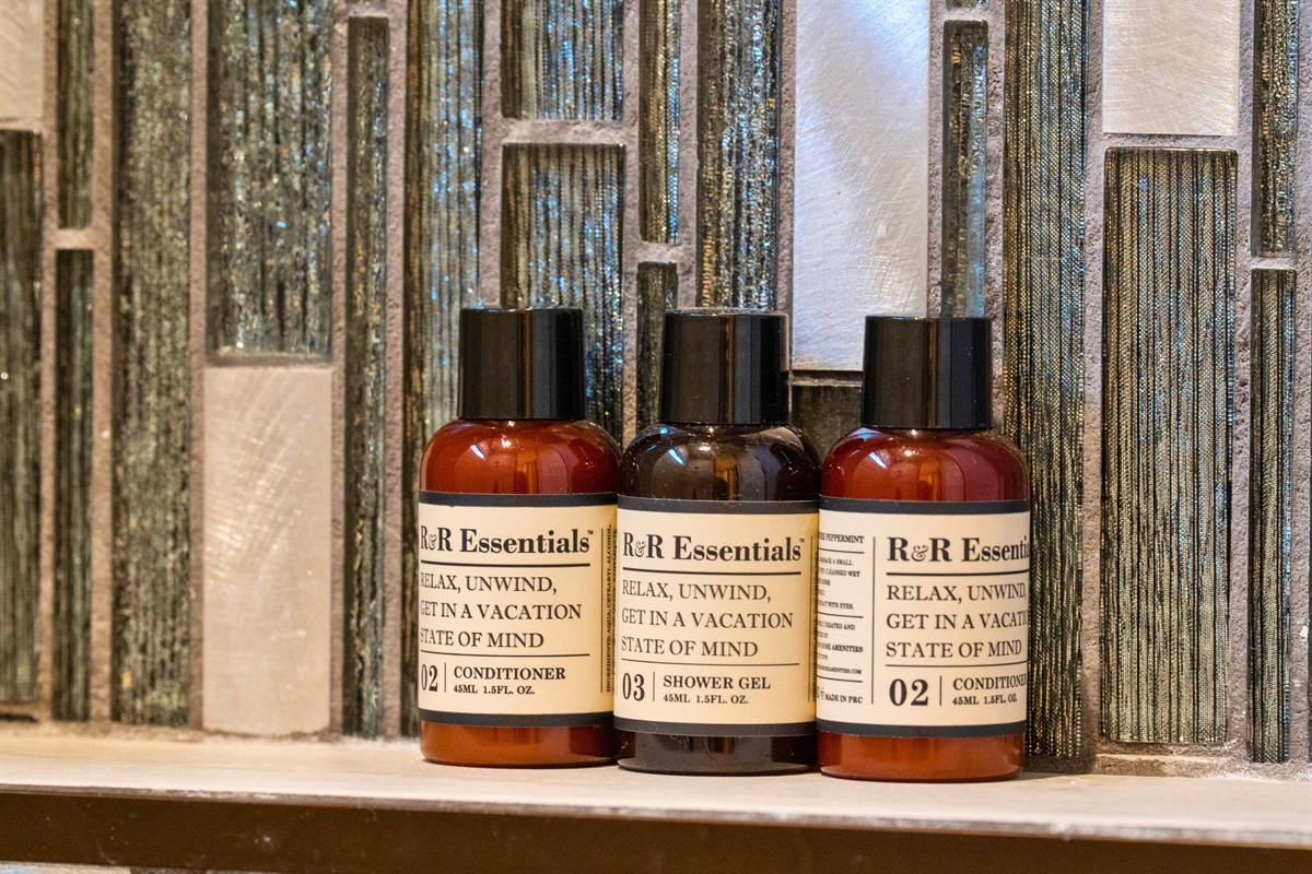 Enhance your self-care routine with these premium R&R Essentials toiletries, thoughtfully provided to make your stay even more relaxing.