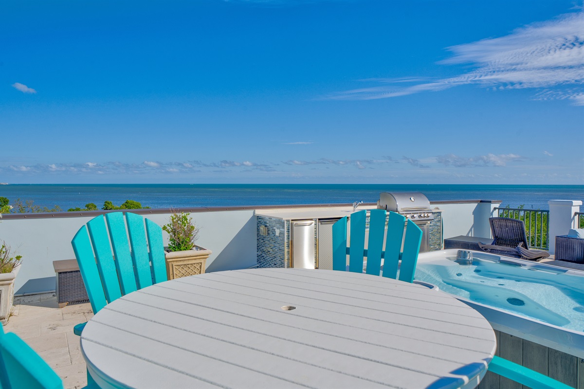 Look at the ocean while you grill the days catch and eat dinner.