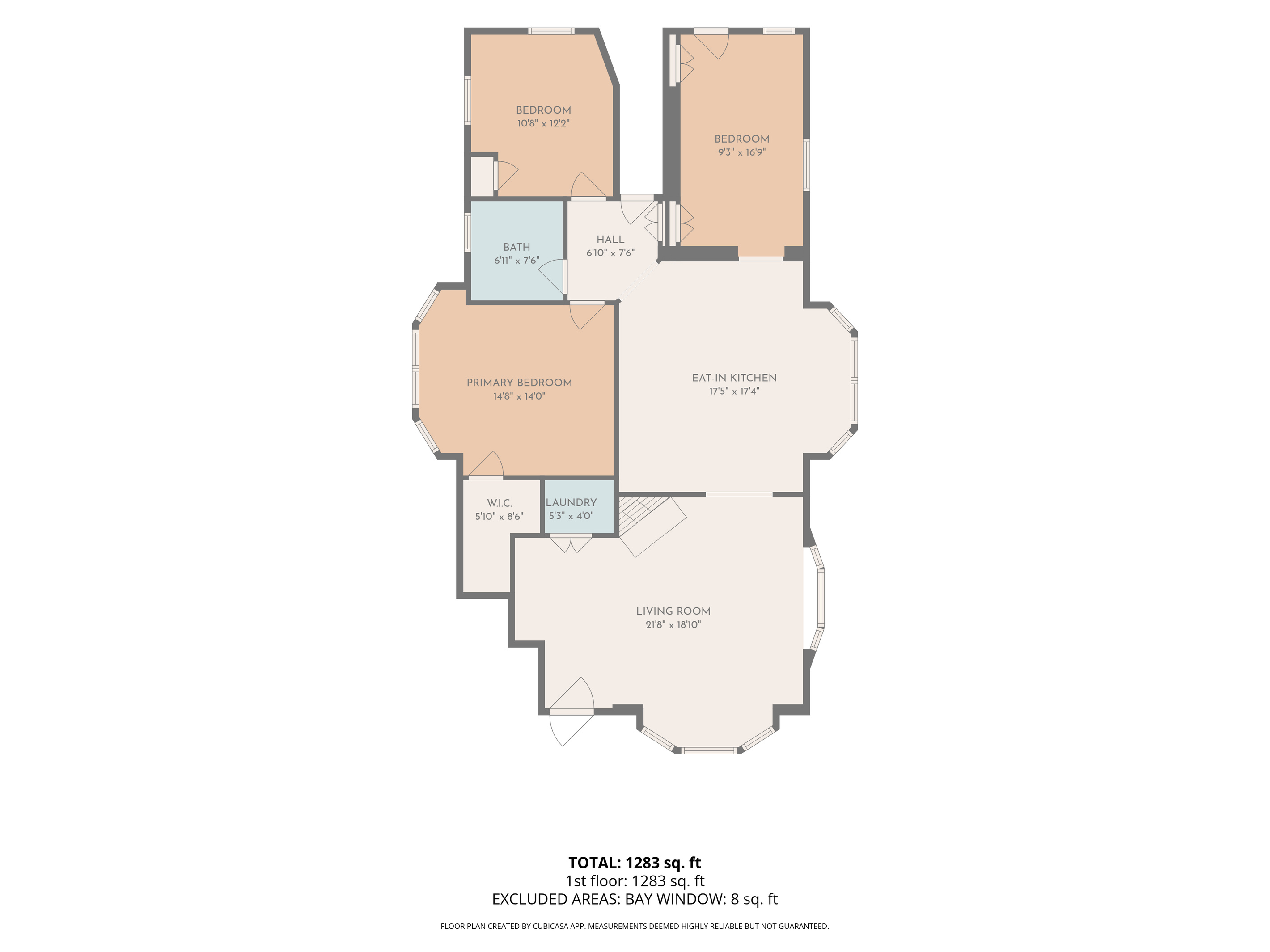 Complete ground-floor layout showing self-contained 3BR layout, single-level living, and dual private entries.