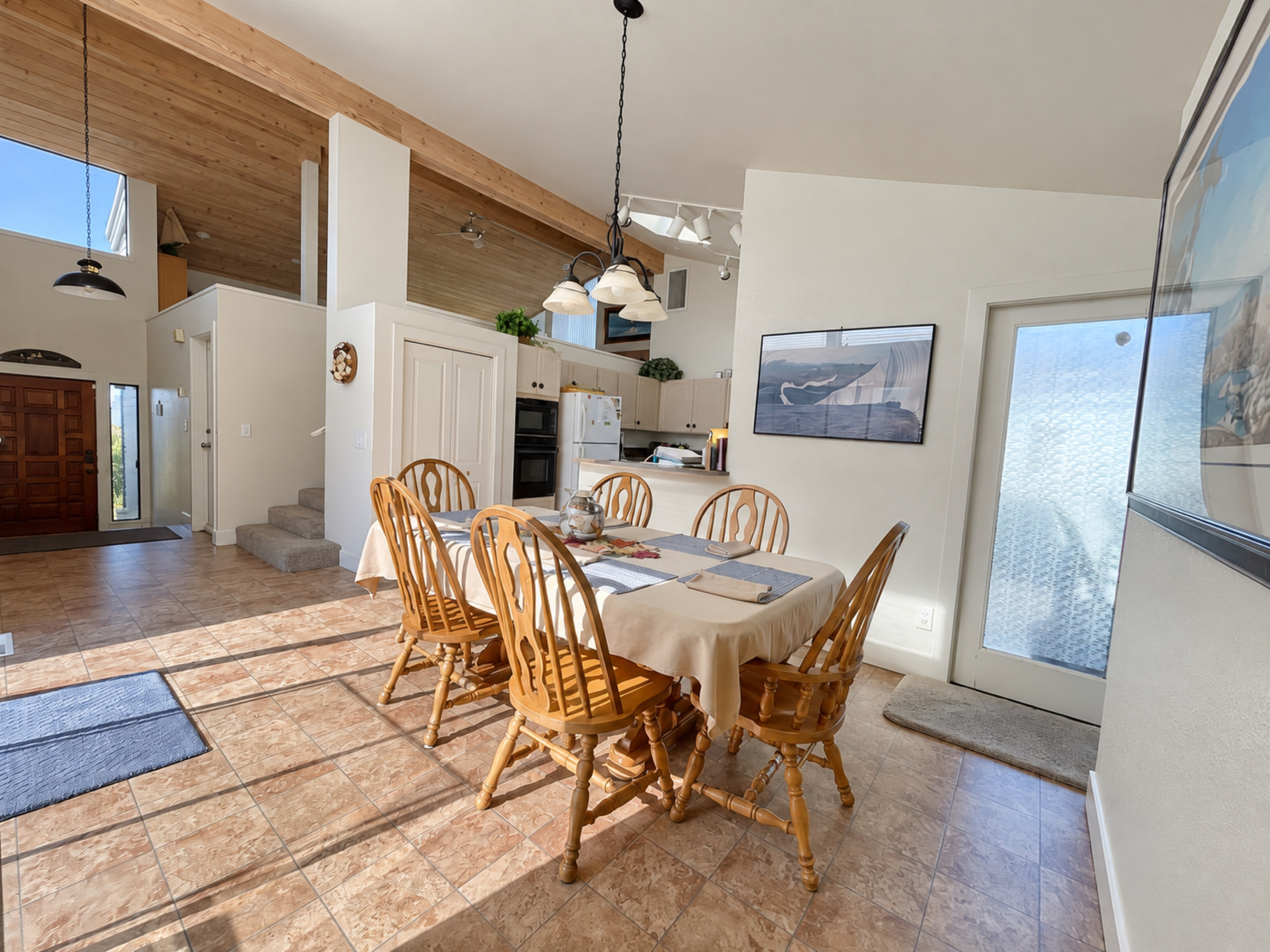 Dining table with additional chairs for up to 8