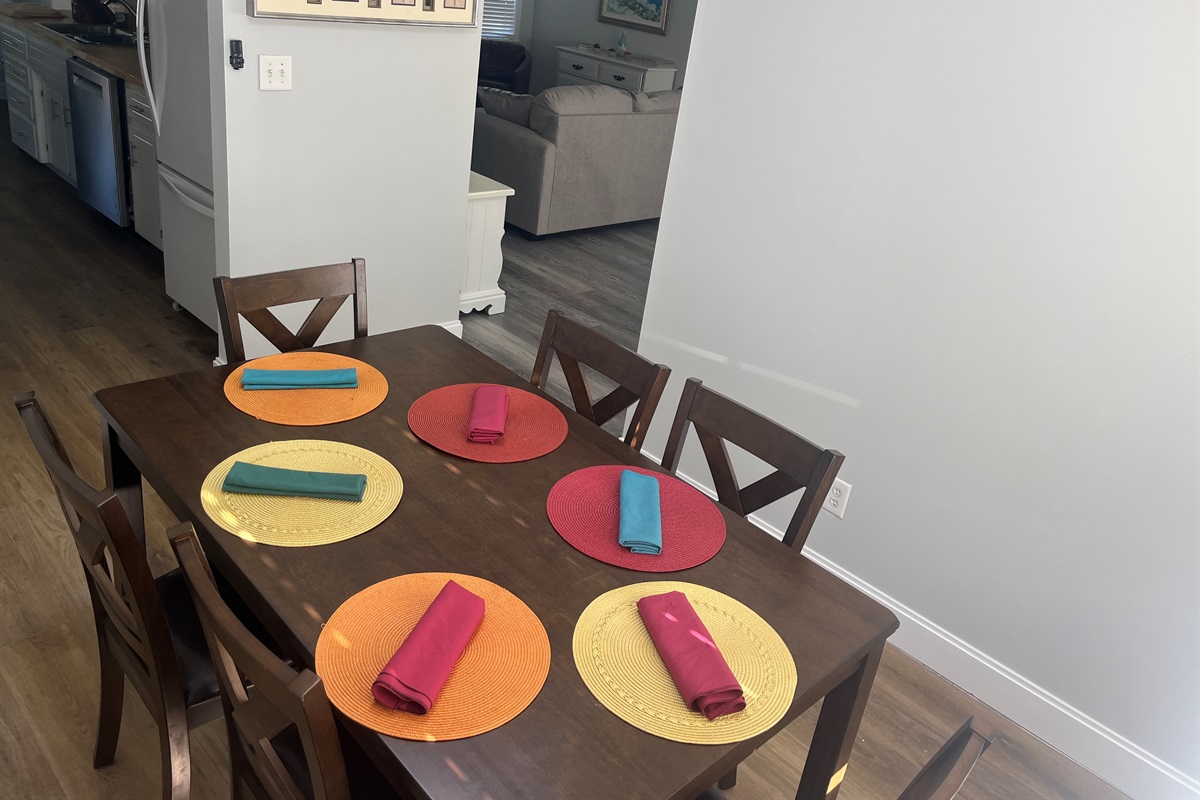 Seating for 6 guests