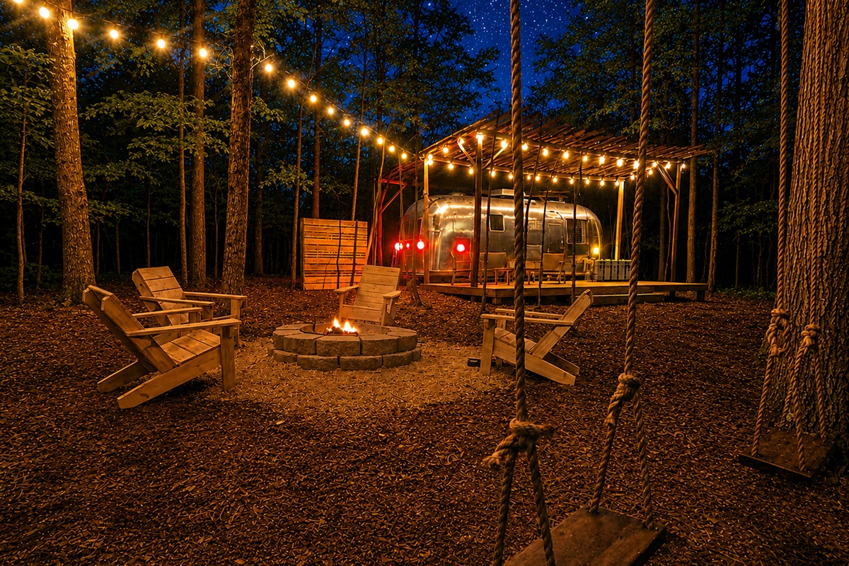 Airstream at night