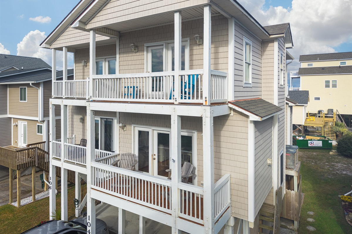 The home features multiple decks, giving you plenty of outdoor space to relax and enjoy the coastal breeze