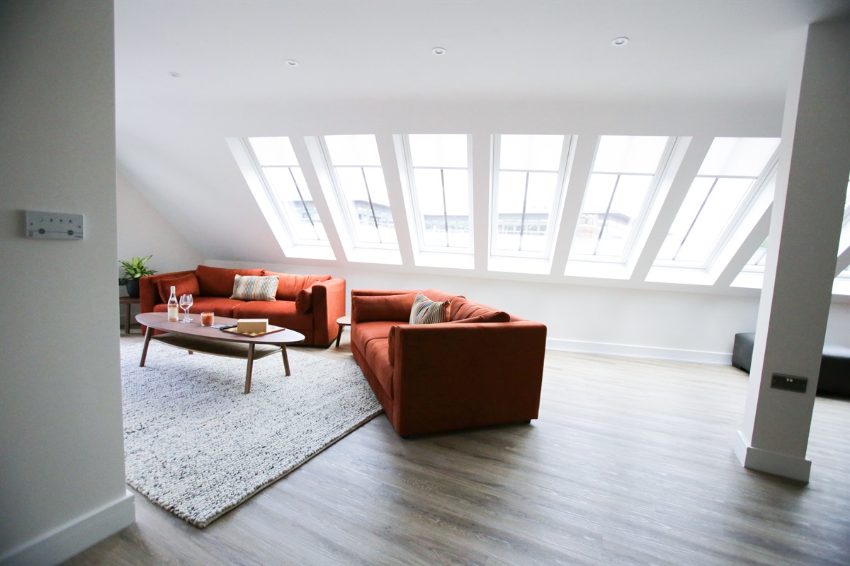 Open plan lounge dining kitchen - 3 bed apt