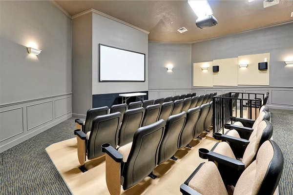 Clubhouse movie theatre with free movies shown throughout the day and evening. 