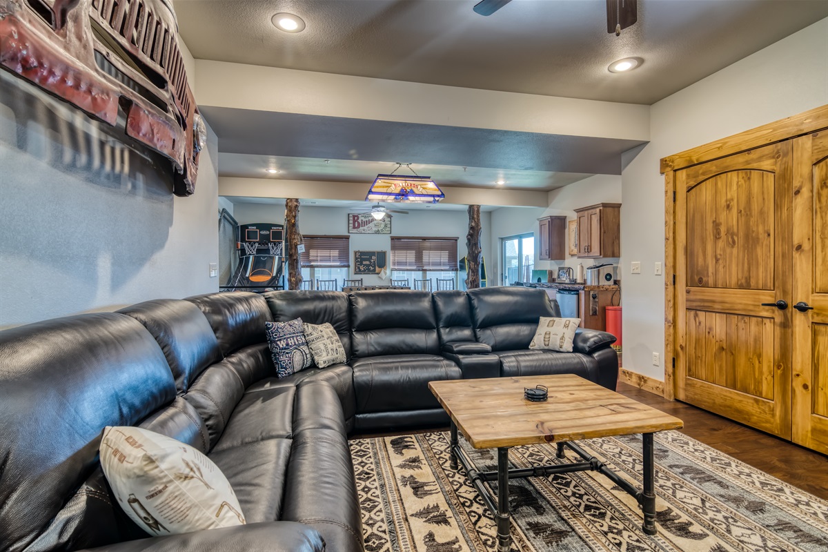 Comfortable sectional to watch the ballgame!