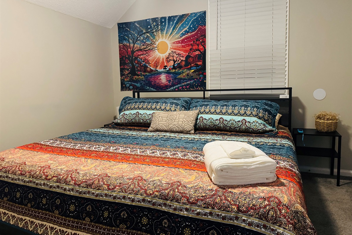 King Bedroom #3 - 2nd Floor - Nectar mattress and 43 in Smart TV.