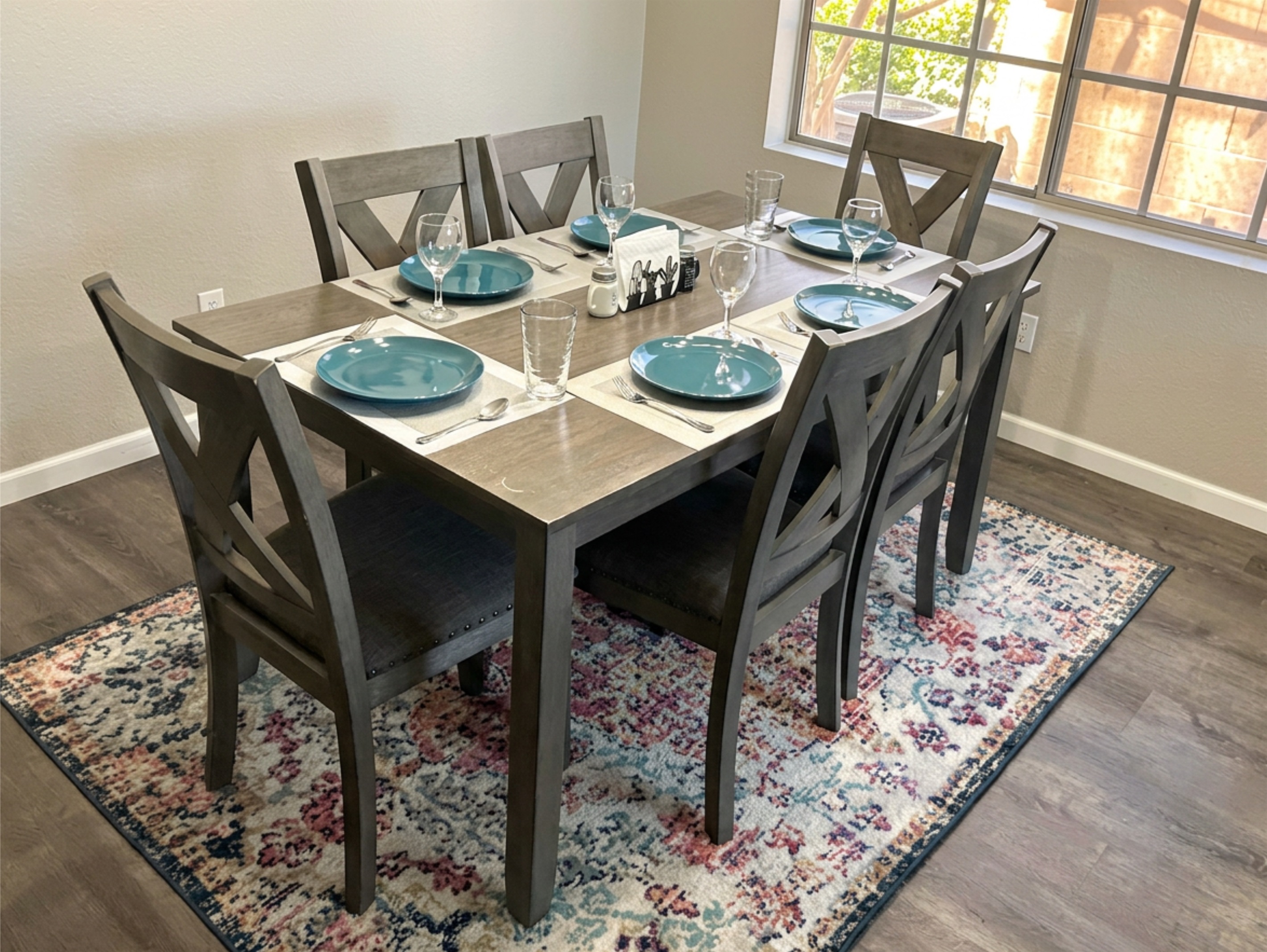 Dining table with comfortable seating for your entire group.