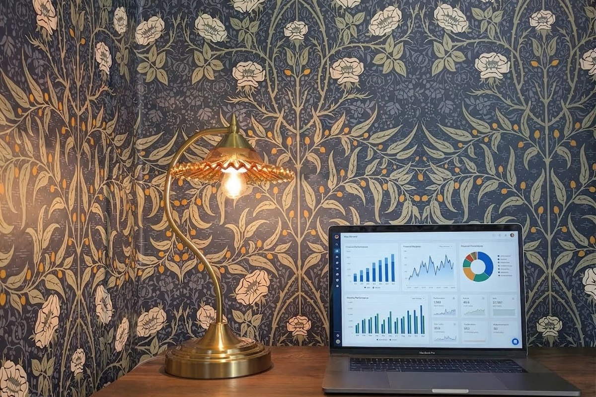 Designed office for remote work and video calls.