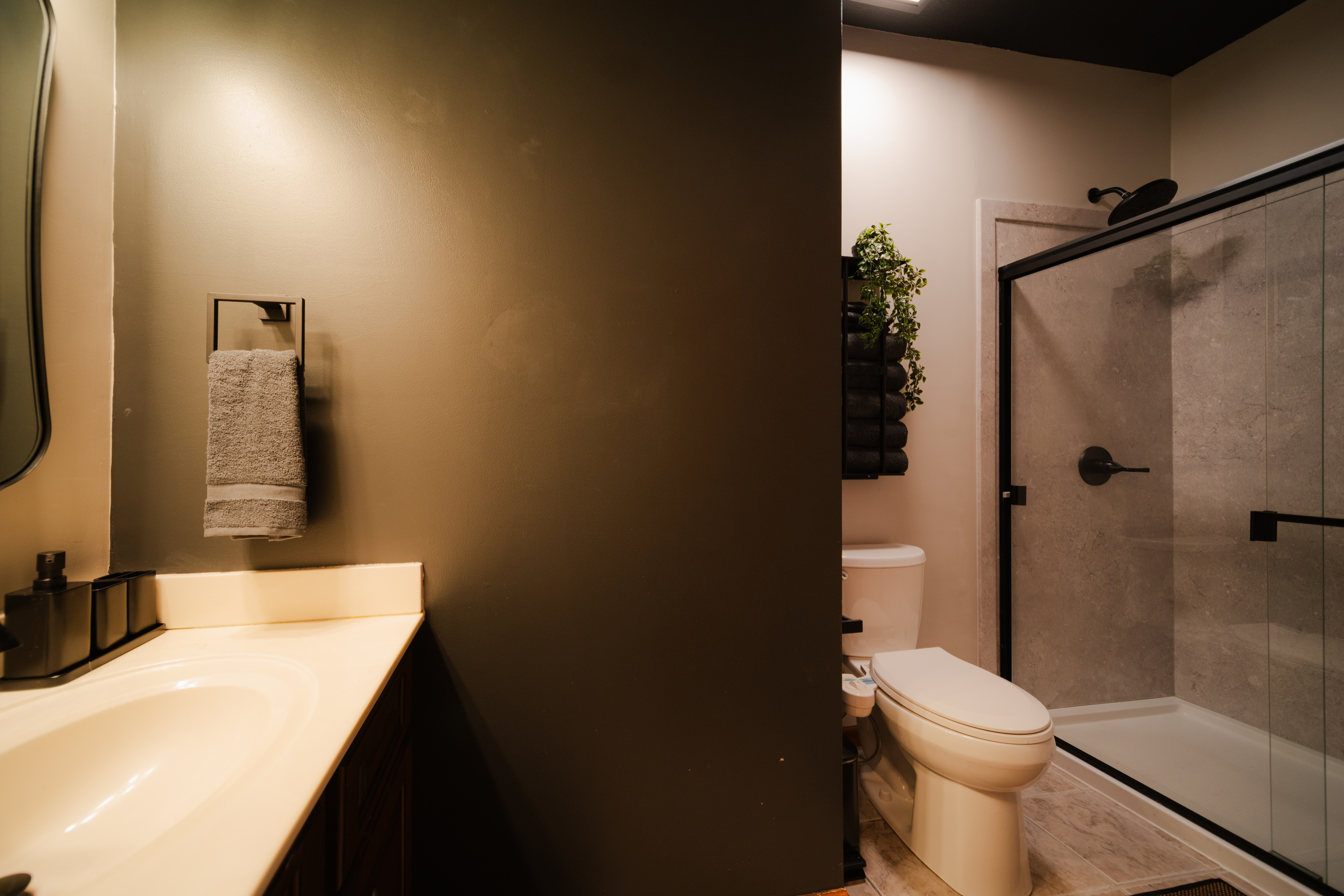 Easy-access full bath serving Bedroom 2 and the main living areas.