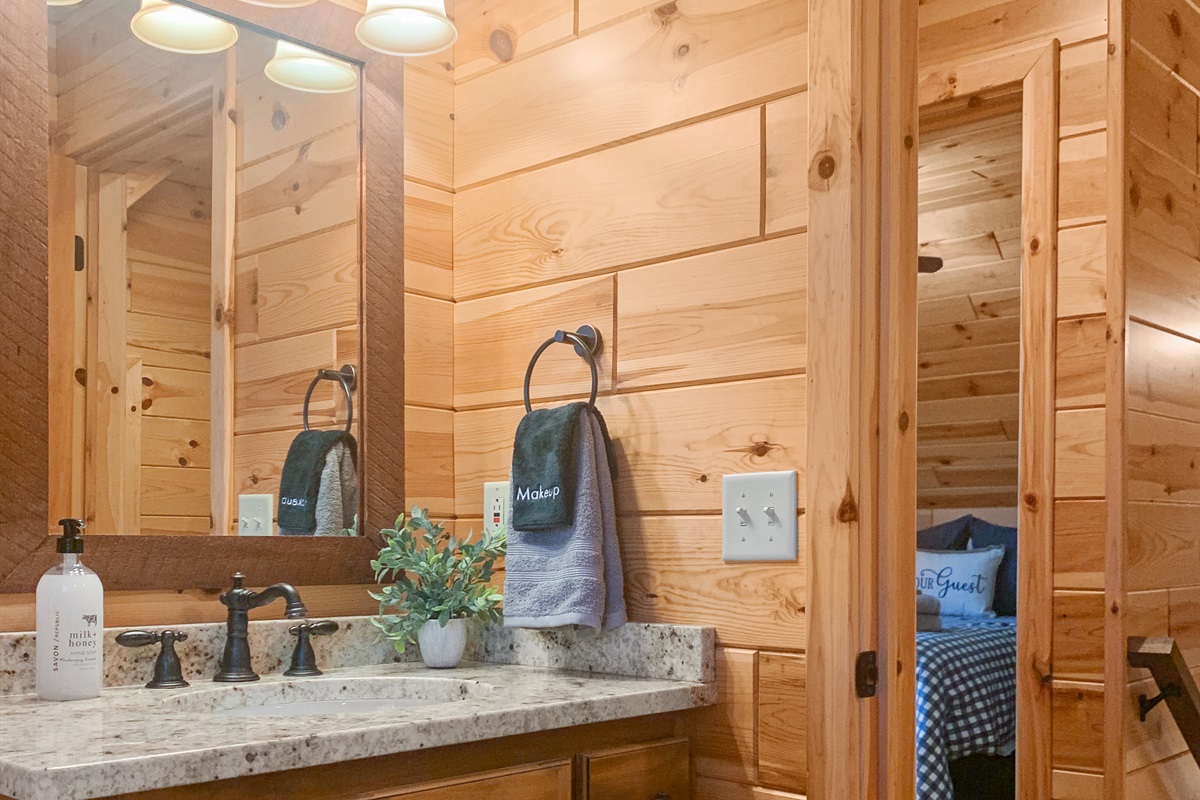 Guest bathroom- tub/shower combo