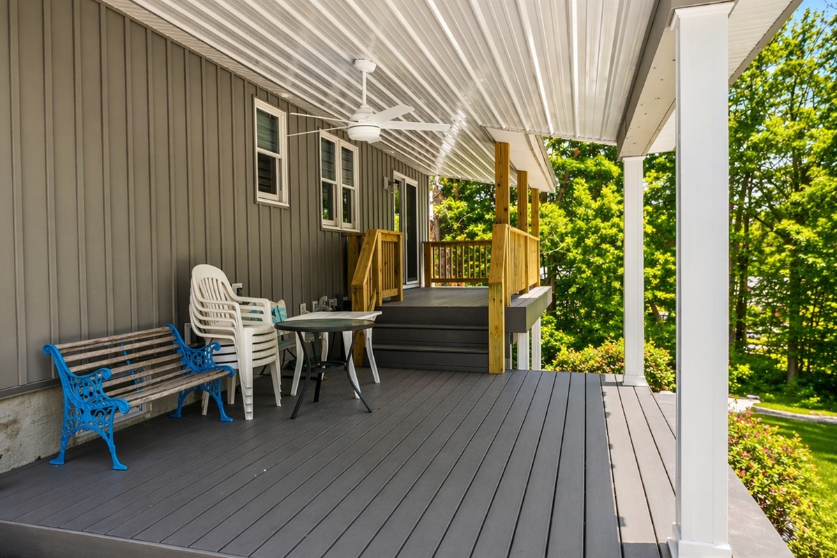 Back patio seating area