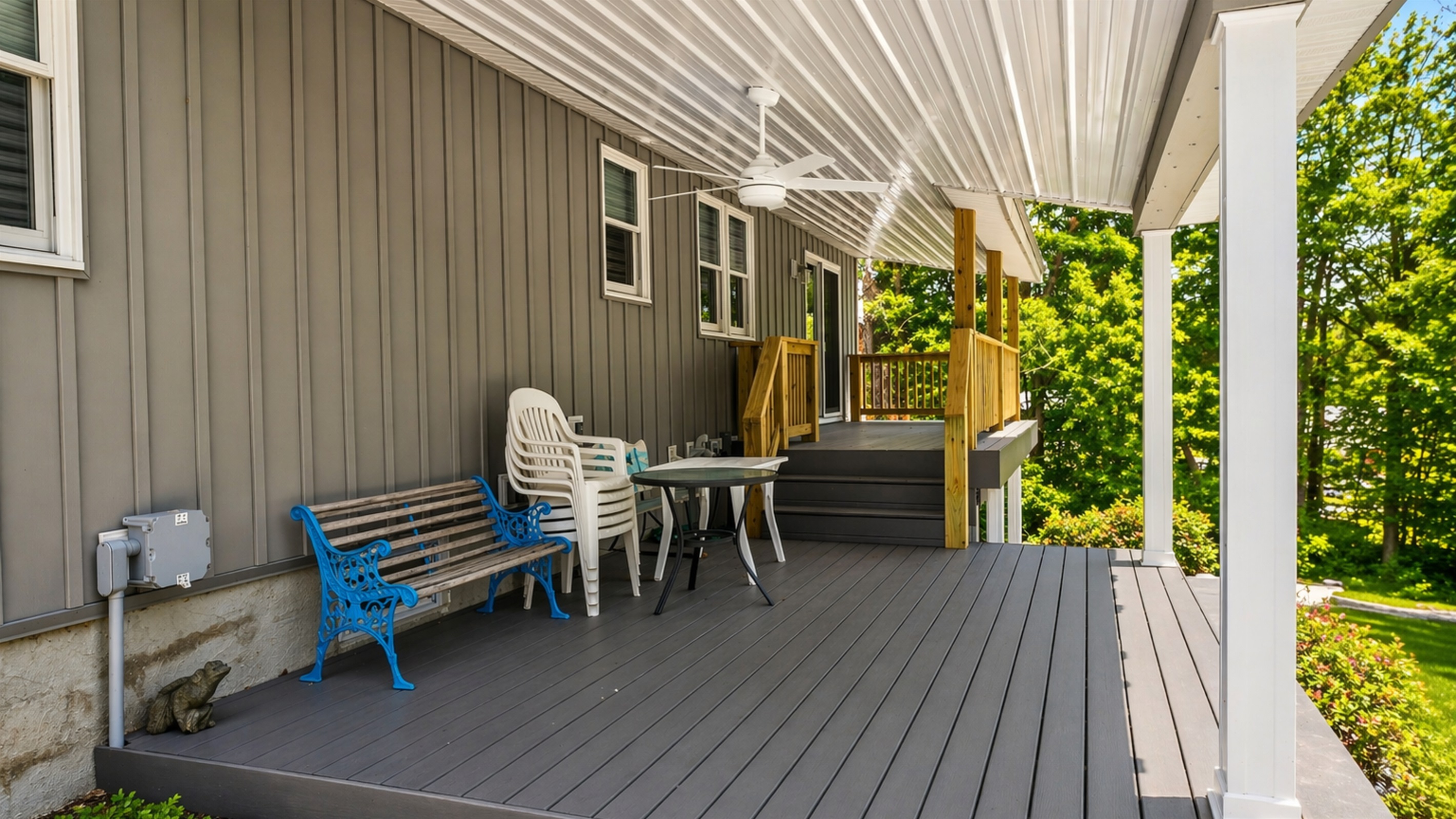 Back patio seating area