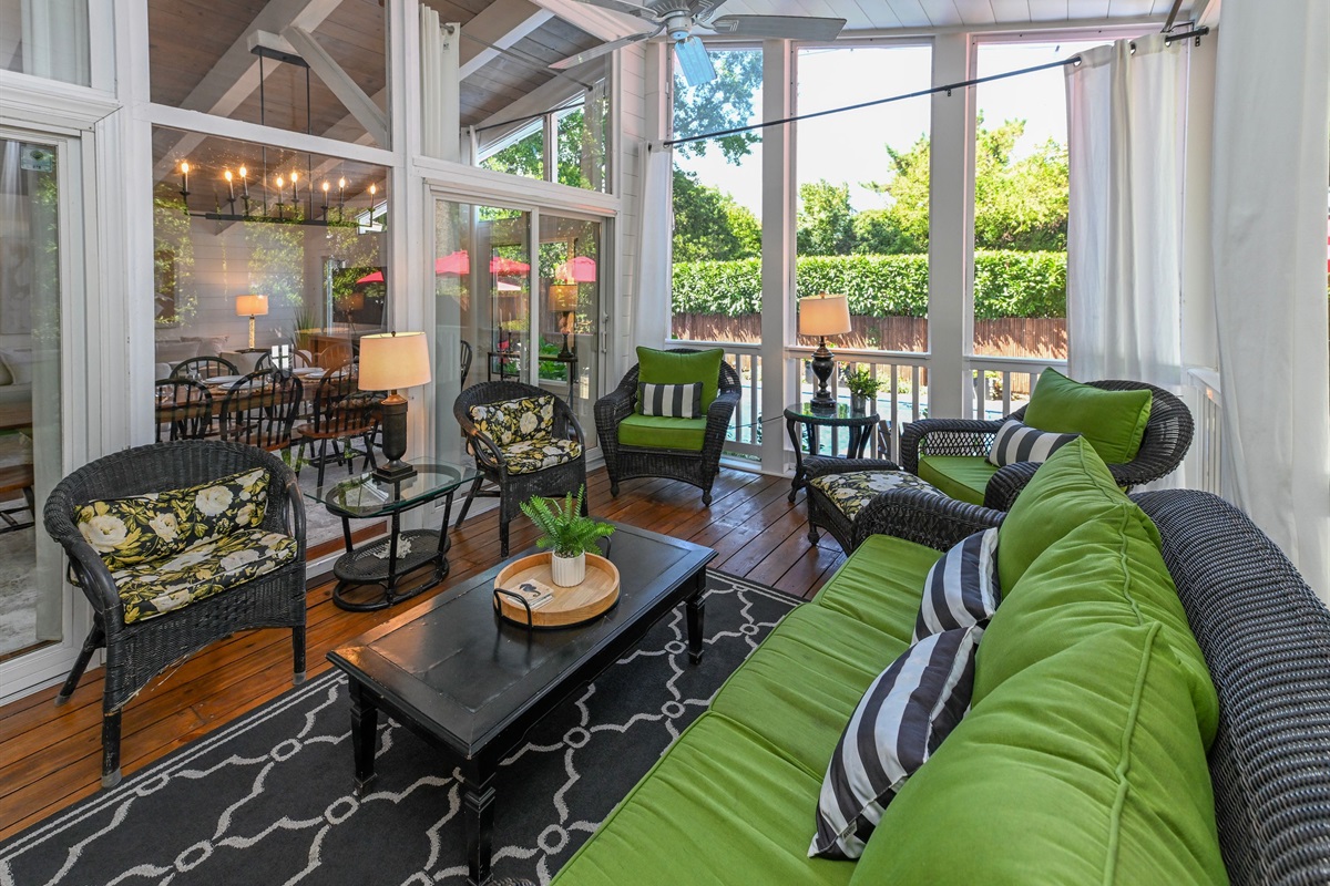 Light soaked front porch