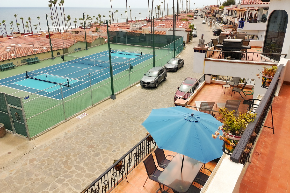 Balcony and Tennis Court Views