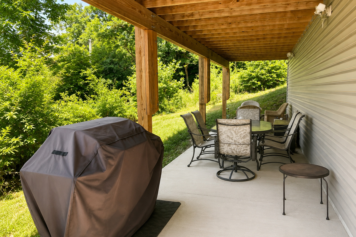 Lower patio area