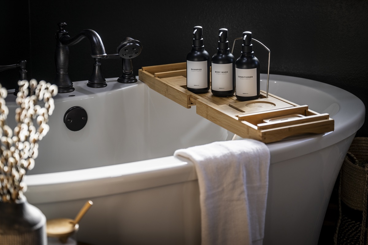 Enjoy a relaxing soak in the en-suite bathroom soaking tub