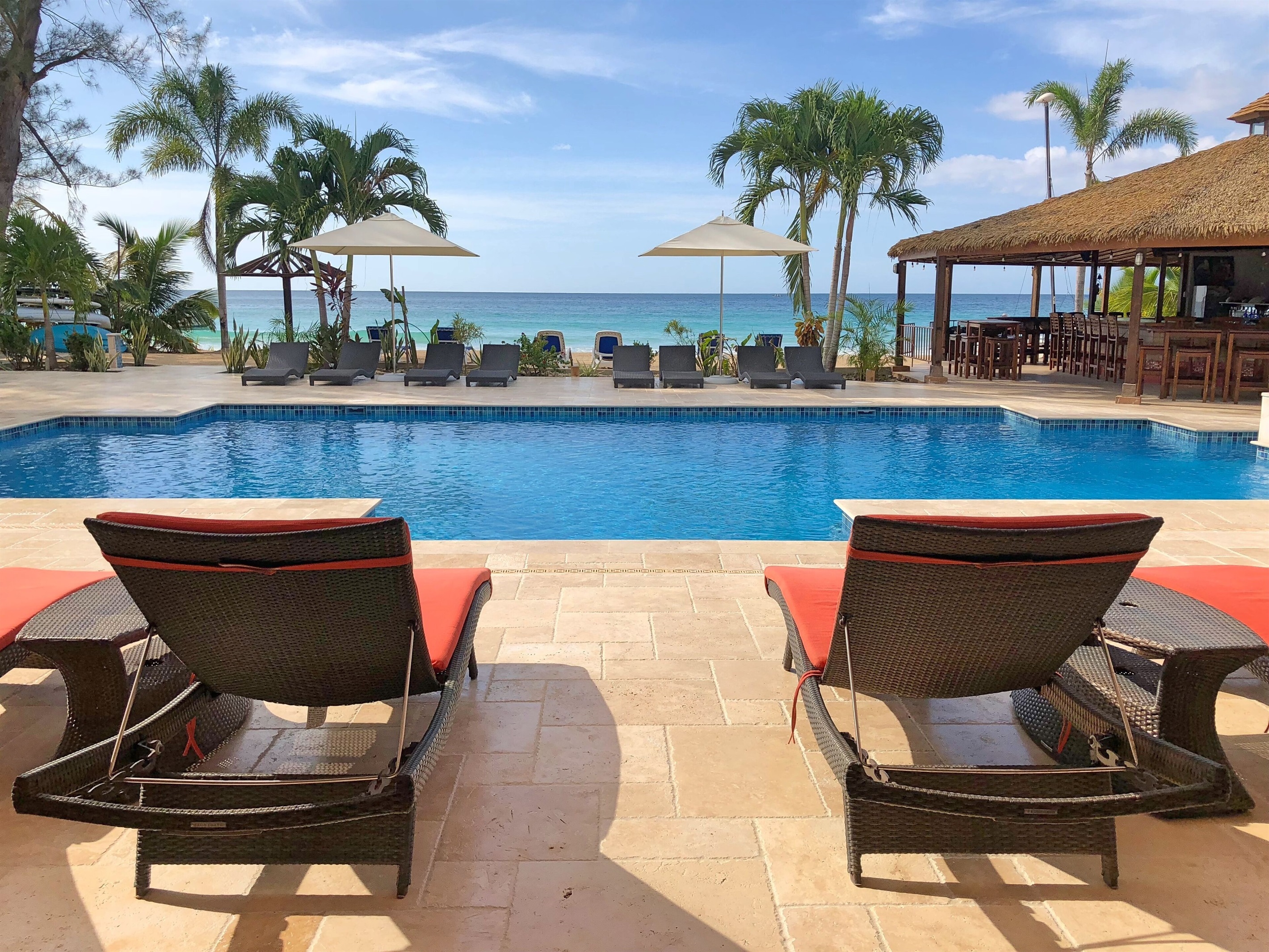 Patio and Pool facing the Ocean