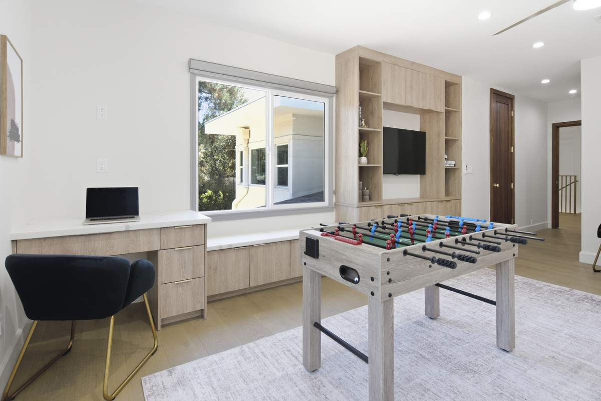 Your very own playful space, all complemented by a beautifully appointed workspace.