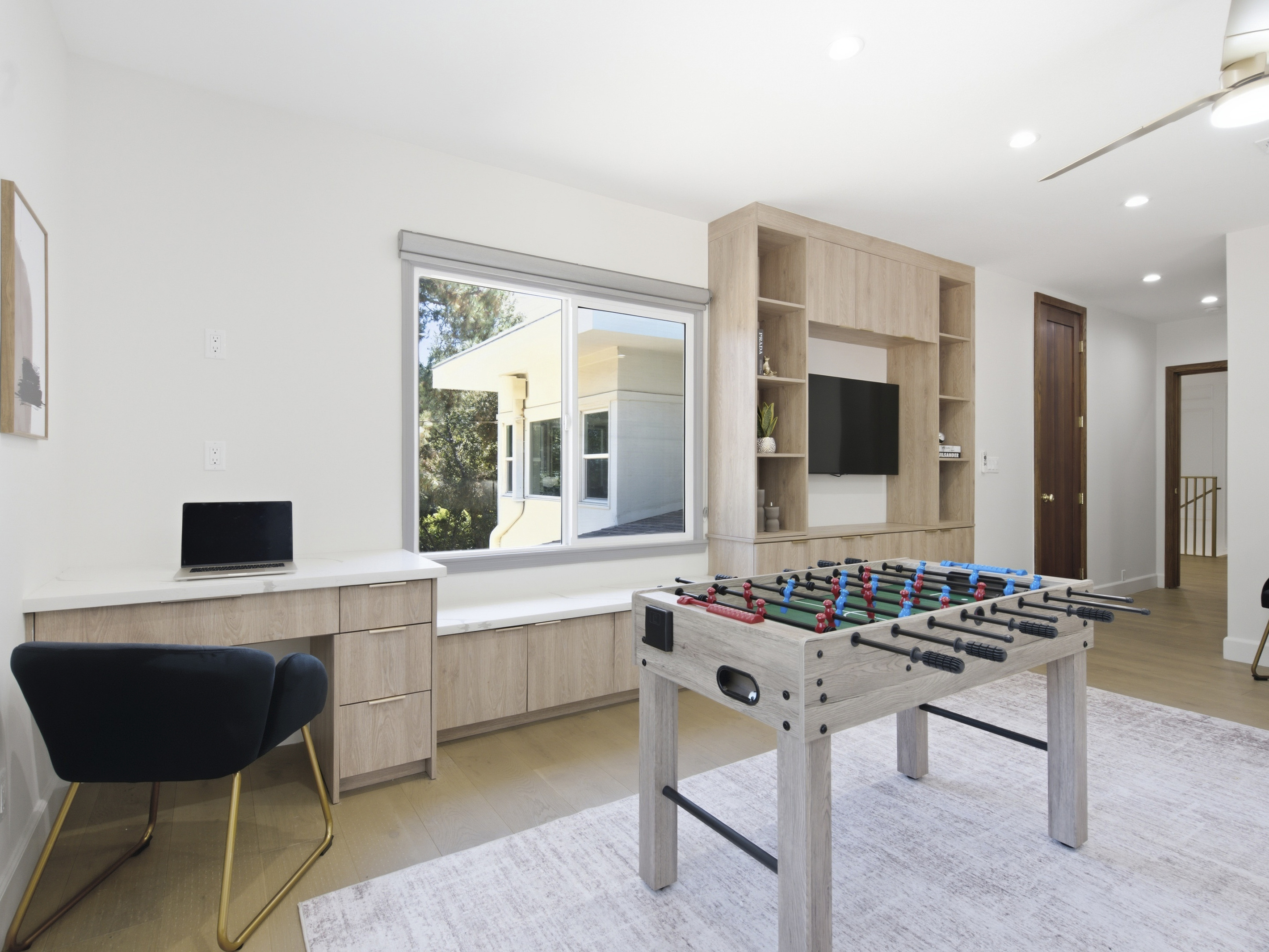 Your very own playful space, all complemented by a beautifully appointed workspace.