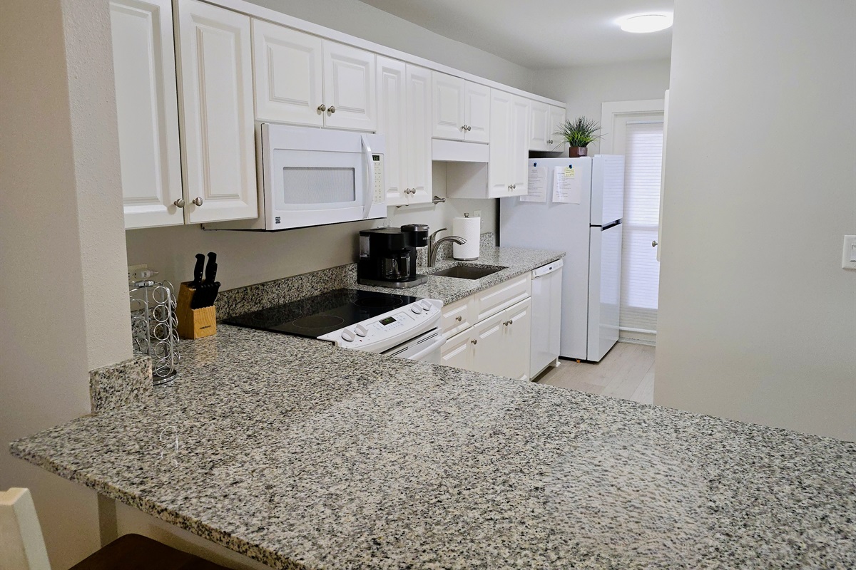 Upgraded kitchen with Lagoon and Gulf views