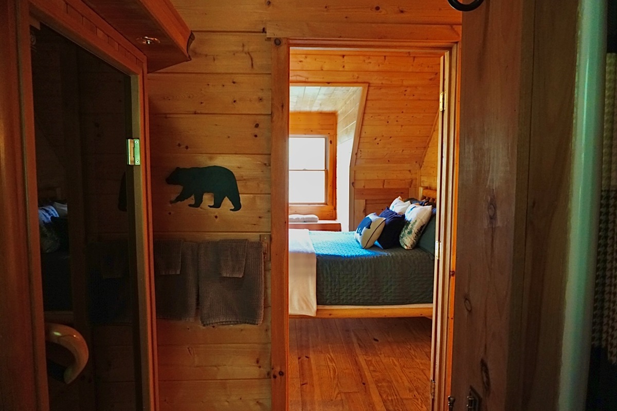 Cabin charm. Sweet dreams await in this cozy mountain retreat.