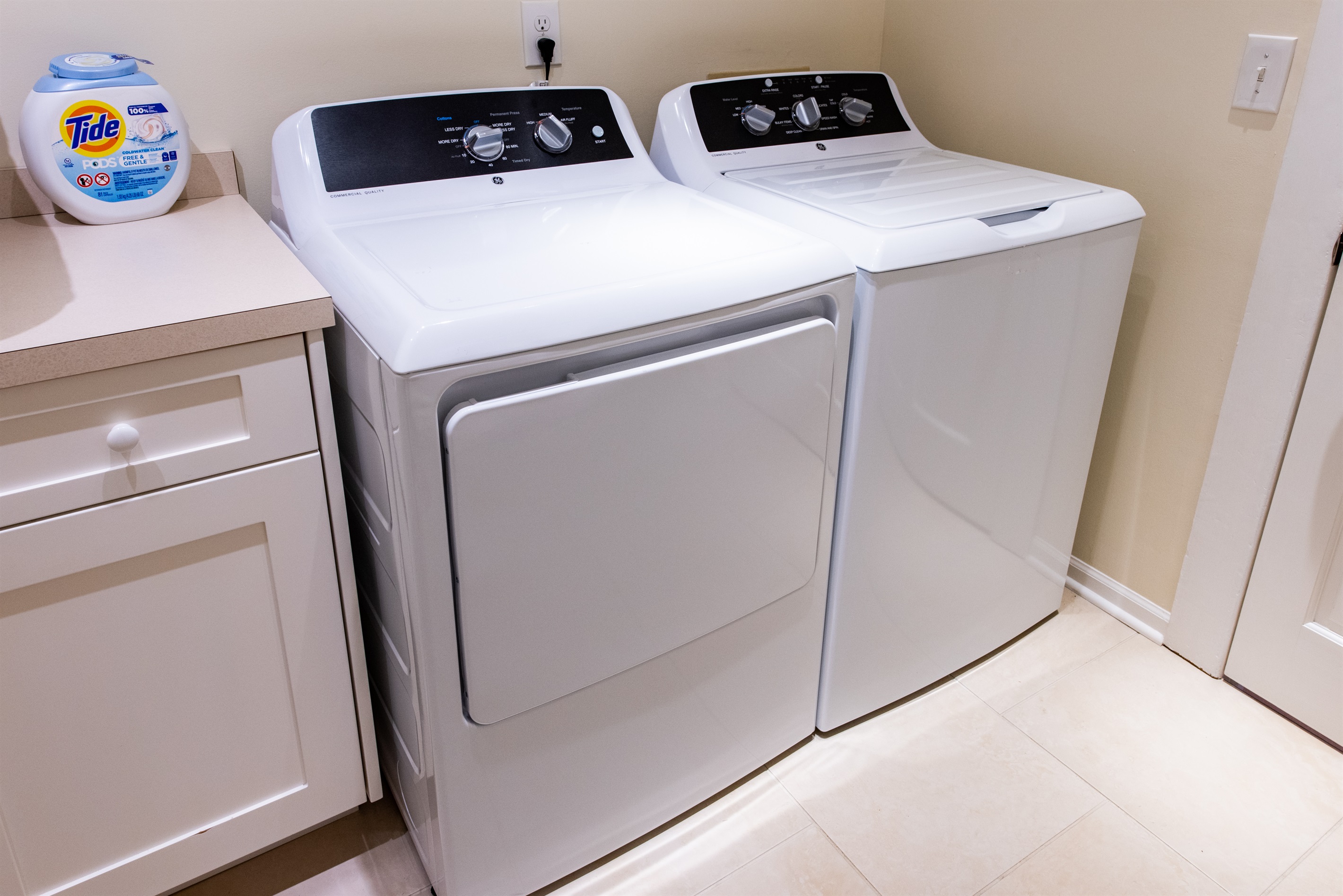 Washer and dryer available for use