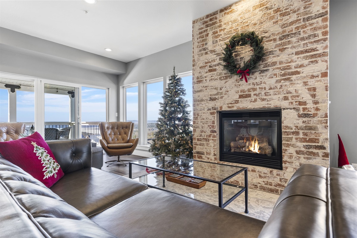 Get cozy around the fireplace!