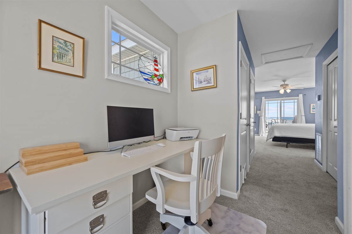Dedicated workspace in master bedroom