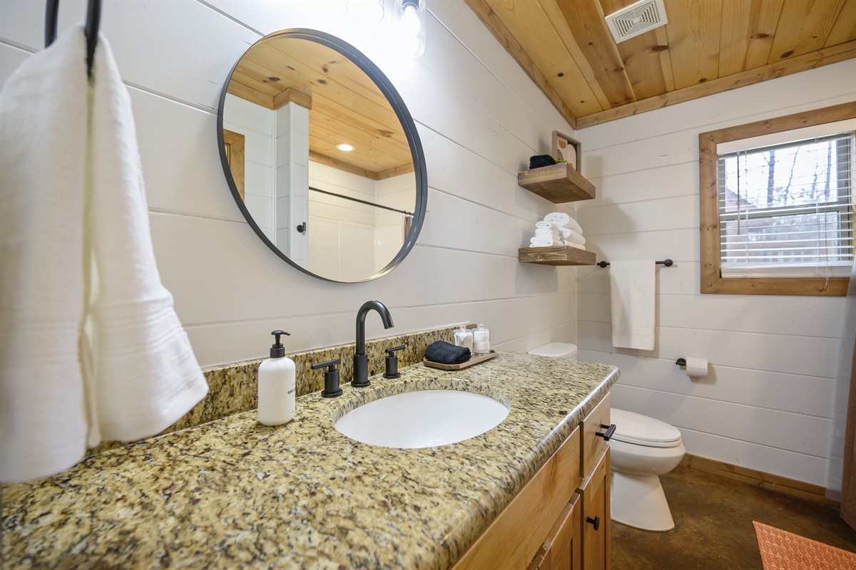 Indulge in luxury with our elegant vanity area, where style meets functionality. Perfect for prepping for a night out or simply pampering yourself.