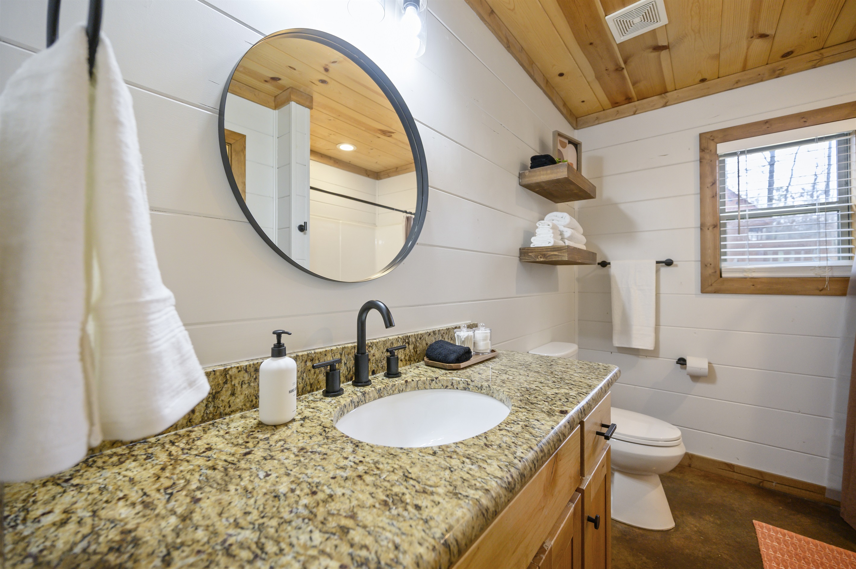 Indulge in luxury with our elegant vanity area, where style meets functionality. Perfect for prepping for a night out or simply pampering yourself.