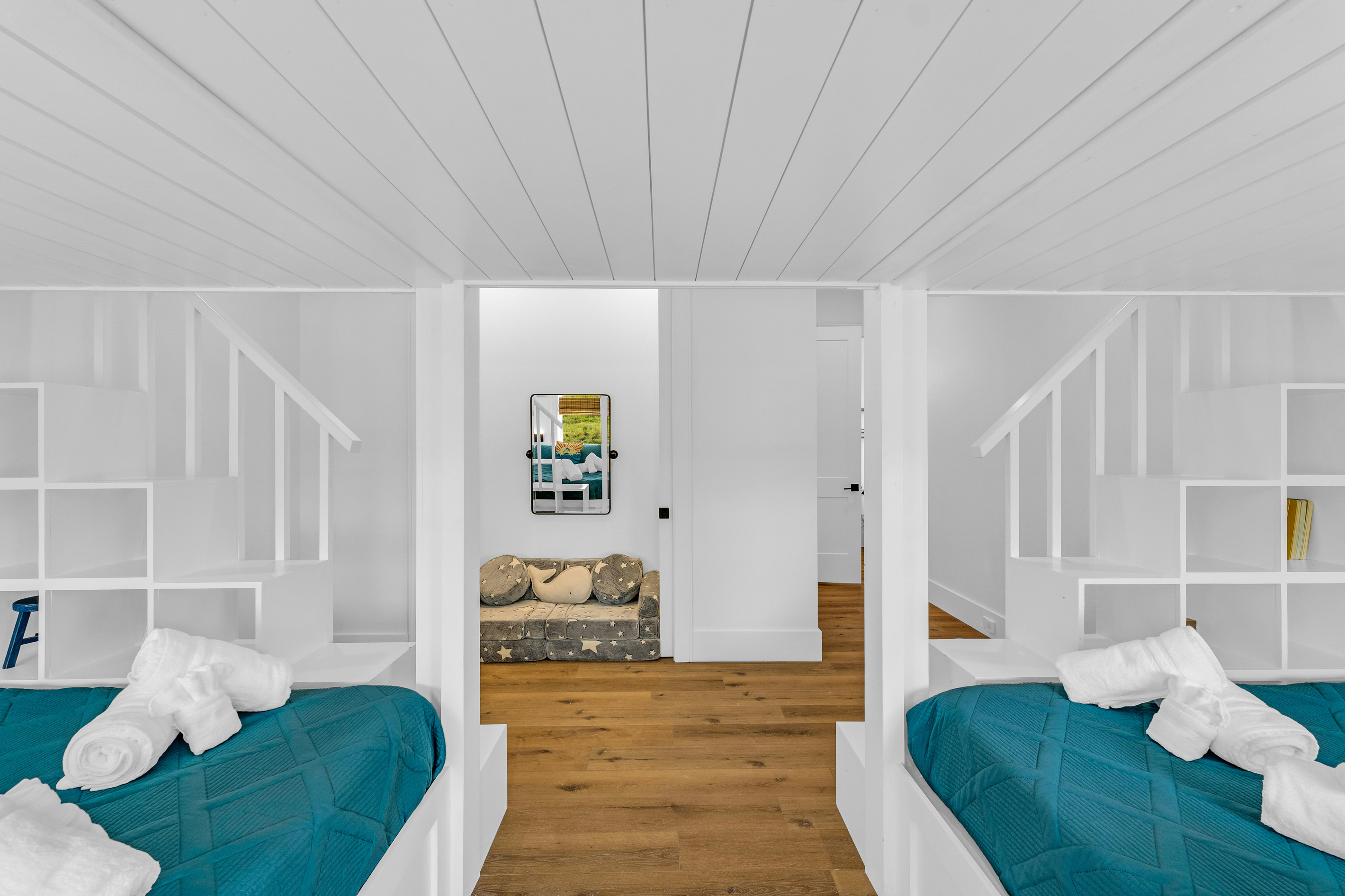 Cair Paravel: This isn't your average bunk room: custom millwork, its own private staircases, and an ensuite steps away.