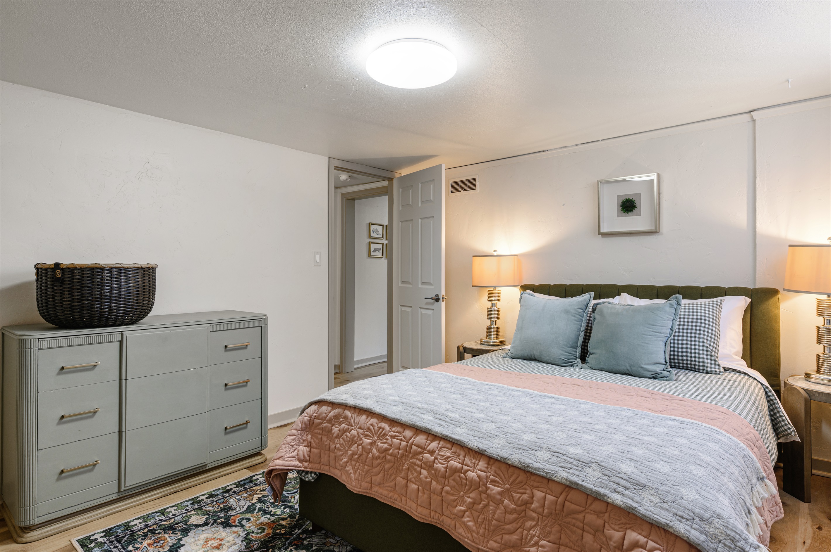 Bedroom three with queen mattress