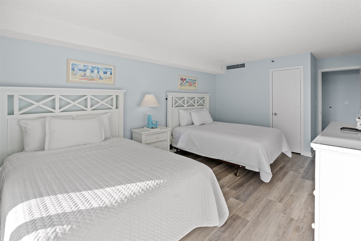 2nd Bedroom with 2 queens and balcony access