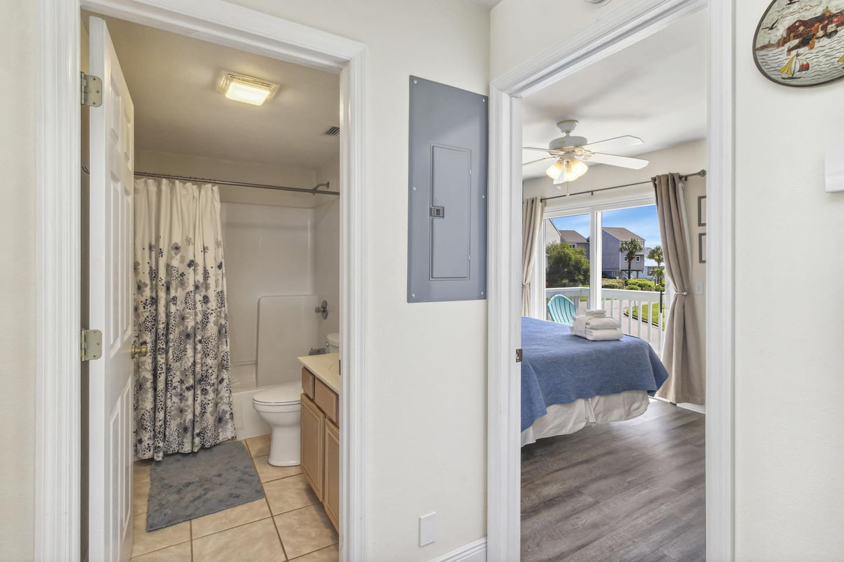 Your guests get a private full bath &mdash; everyone has their own space on this trip.