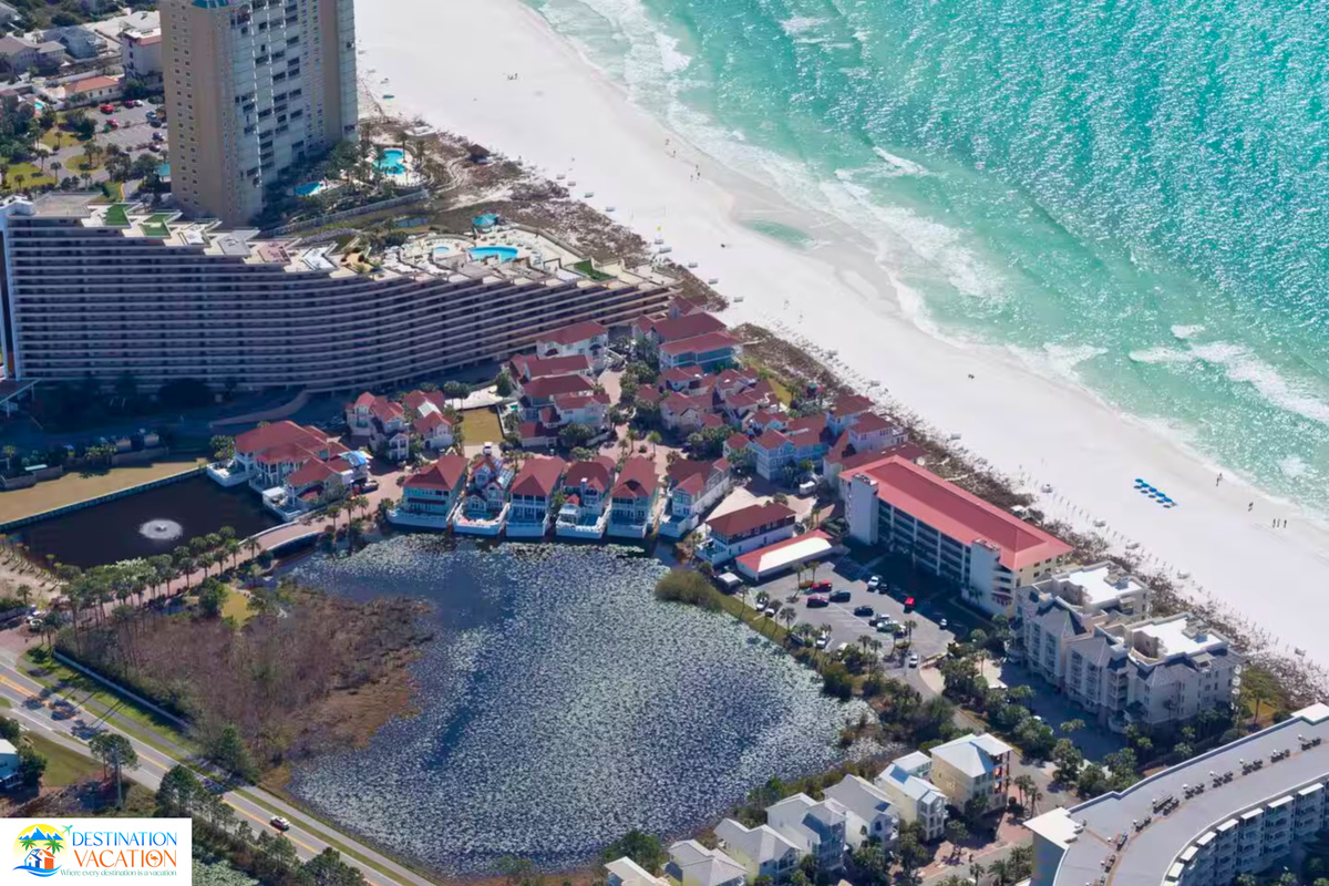 Aerial views reveal a breathtaking beachfront escape.