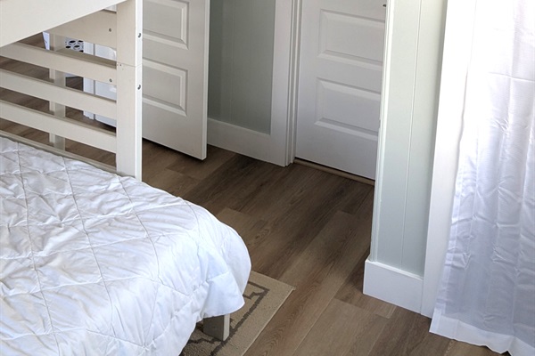 Bunk beds with a twin over full make for a perfect kids spot!