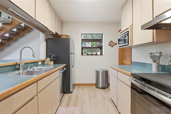 Kitchen is stocked with everything you need