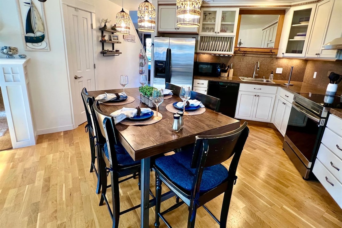 Our kitchen is fully stocked with all you need for full, hearty meals with your friends and family!