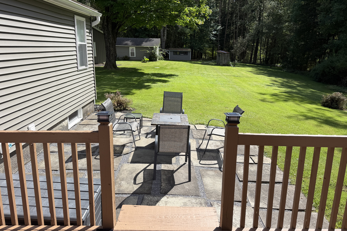 Back patio with a 2nd gas fire table